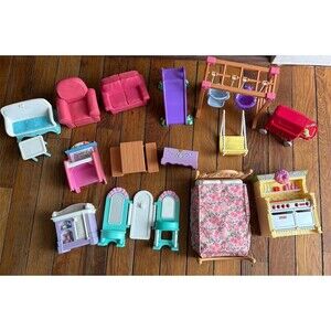 Lot of Fisher Price loving family dollhouse furniture